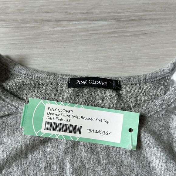 PINK CLOVER Denver Front Twist Brushed Knit Top Dark Pink XS Stitch Fix NWT - Picture 3 of 4